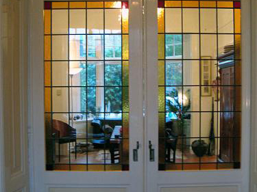 glas-in-lood-deuren-geel-oranje
